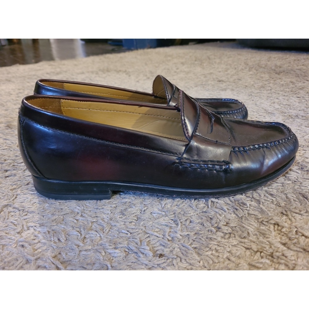 Cole Haan Mens 9.5 M Burgundy Leather Pinch Penny Loafers Dress Shoes